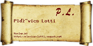 Plávics Lotti névjegykártya